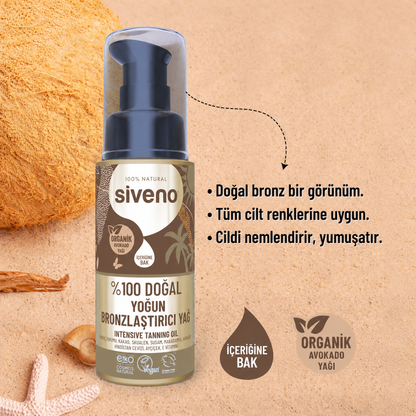 Siveno %100 Doğal Avokado Yağlı Bronzlaştırıcı 50 ml