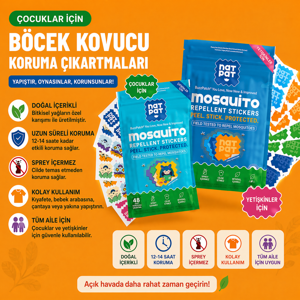 Çocuklar İçin Böcek Kovucu Koruma Çıkartması