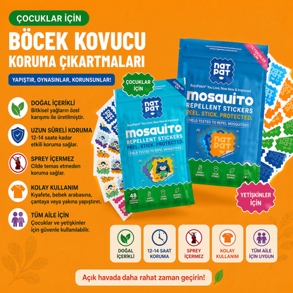 Çocuklar İçin Böcek Kovucu Koruma Çıkartması
